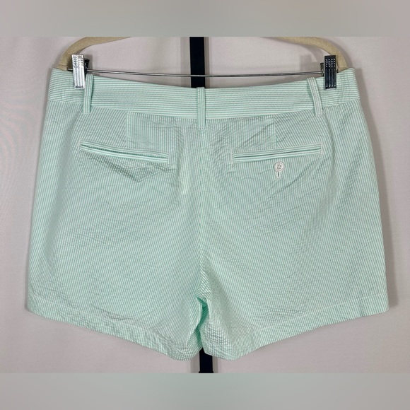 NWT J. Crew Mint White Striped Seersucker Shorts Size 12 - Picture 2 of 8